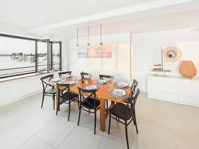 Coin salon dans l'établissement Appartement vue sur la mer à l'Ile Tudy !