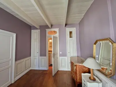 Un ou plusieurs lits dans un hébergement de l'établissement House in Locquirec near Sandy Beaches