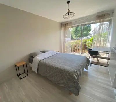Un ou plusieurs lits dans un hébergement de l'établissement Magnifique appartement à deux pas du centre ville!