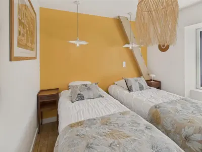 Un ou plusieurs lits dans un hébergement de l'établissement Maison pour 4 classée 3 étoiles - Terrasse - Guilvinec