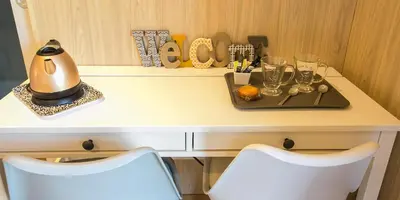 Plateau bouilloire dans l'établissement La Closerie, Chambres d'hôtes