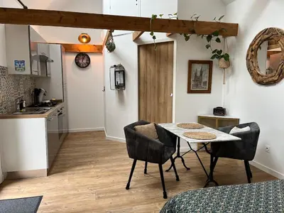 Cuisine ou kitchenette dans l'établissement La Grange de Marcel