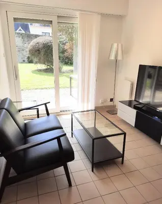 Coin salon dans l'établissement Ty Cocoon- Appartement avec terrasse et parking privé