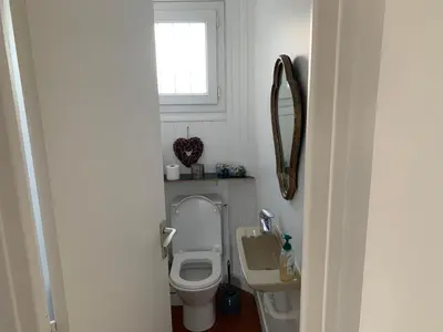 Salle de bains dans l'établissement Maison sur la pointe du Cap Coz