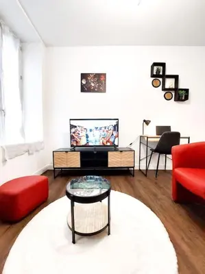 Télévision ou salle de divertissement dans l'établissement Beau T2 hypercentre à la cathédrale