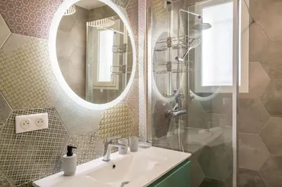 Salle de bains dans l'établissement Ty Bigorn'oh