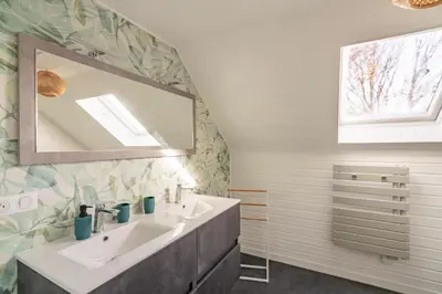 Salle de bains dans l'établissement Ty Bigorn'oh