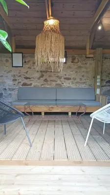 Plan de l'établissement Gîte - Les Pivoines - Les Jardins de Kerellec - 20min de la mer 4 à 6 personnes terrasse jacuzzi