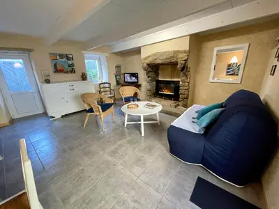 Coin salon dans l'établissement Authentique Penty au coeur du bourg