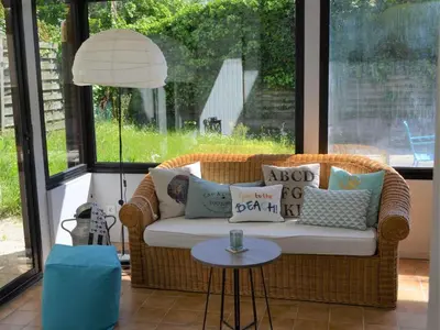 Coin salon dans l'établissement Holiday Home in Locquirec by 7 Beaches