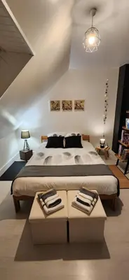 Un ou plusieurs lits dans un hébergement de l'établissement Chambres chez Emmanuelle entre 2 Abers