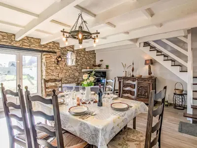 Coin salon dans l'établissement Holiday Home Ty Lez by Interhome