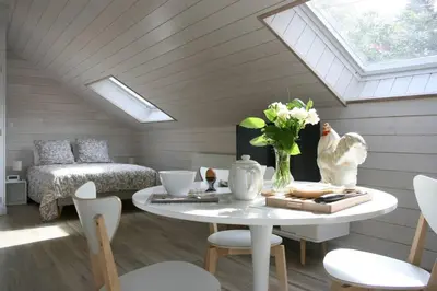 Coin salon dans l'établissement Home Kervezec