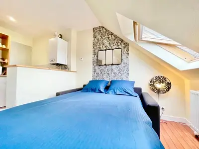 Un ou plusieurs lits dans un hébergement de l'établissement Brest Centre - Appartements - Le Vauban - Lumineux - Centre Ville - Proche Boutiques et Restaurants