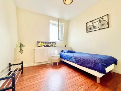 Un ou plusieurs lits dans un hébergement de l'établissement Brest Centre - Appartements - Le Vauban - Lumineux - Centre Ville - Proche Boutiques et Restaurants