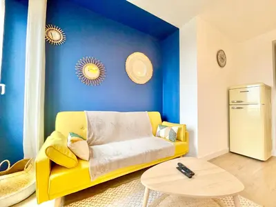 Coin salon dans l'établissement Brest - Le Gestin - Appartements - Lumineux - Tout Confort - Fibre Internet