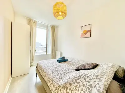 Un ou plusieurs lits dans un hébergement de l'établissement Brest - Le Gestin - Appartements - Lumineux - Tout Confort - Fibre Internet