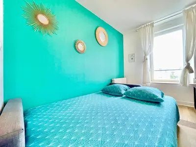 Un ou plusieurs lits dans un hébergement de l'établissement Brest - Le Gestin - Appartements - Lumineux - Tout Confort - Fibre Internet