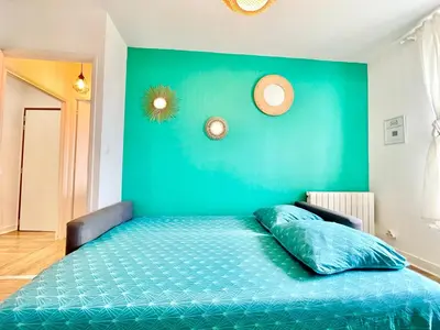 Un ou plusieurs lits dans un hébergement de l'établissement Brest - Le Gestin - Appartements - Lumineux - Tout Confort - Fibre Internet