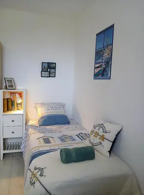 Un ou plusieurs lits dans un hébergement de l'établissement Manoir de kerozet - Chambres chez l'habitant - 3 chiens