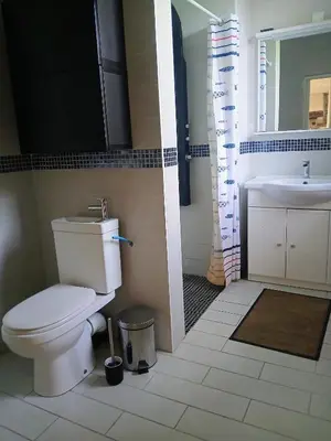 Salle de bains dans l'établissement Manoir de kerozet - Chambres chez l'habitant - 3 chiens