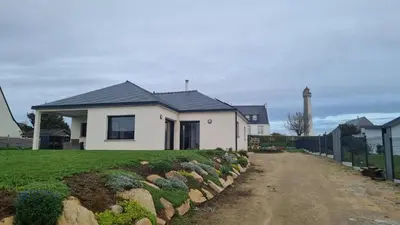 Jardin de l'établissement Maison 3 chambres vue mer et phare