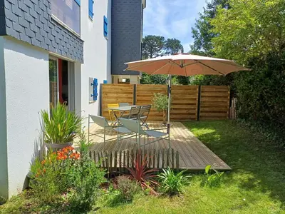 Jardin de l'établissement Charmant Appart T2 Rénové en 2023 avec Jardin de 140m², à 900m de la Plage - Bénodet - FR-1-481-137