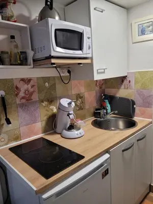 Cuisine ou kitchenette dans l'établissement Cœur de la Bretagne