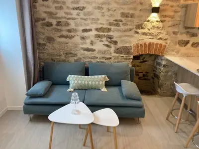 Coin salon dans l'établissement Appartement centre ville Quimper avec terrasse